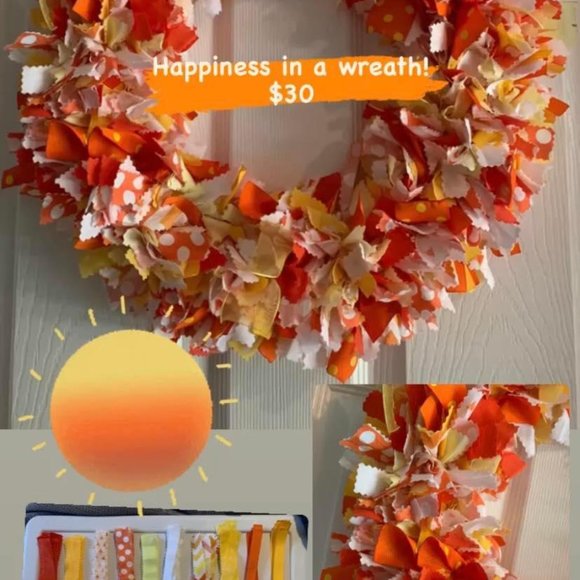 Fun Sun Fabric Rag Wreath - Picture 5 of 5